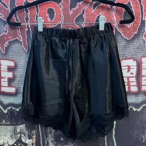 Fashion Nova Black Lace Trim Pyjama Shorts